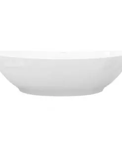 vidaXL Luxury Ceramic Basin Oval with Overflow and Faucet Hole