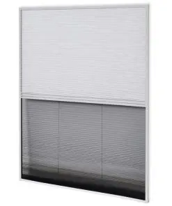 vidaXL Insect Plisse Screen Window Aluminium 160 x 110 cm with Shade