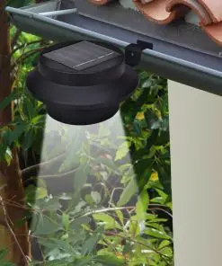 vidaXL Outdoor Solar Lamp Set 6 pcs Fence Light Gutter Light Black