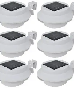 vidaXL Outdoor Solar Lamp Set 6 pcs Fence Light Gutter Light White