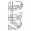 vidaXL Wall Mounted Shower Corner Shelf 3-Tier Metal