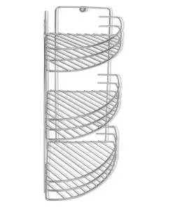 vidaXL Wall Mounted Shower Corner Shelf 3-Tier Metal