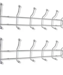 vidaXL Steel Wall Peg Board with 12 Hooks 2 pcs