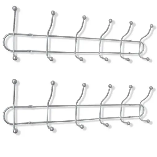 vidaXL Steel Wall Peg Board with 12 Hooks 2 pcs