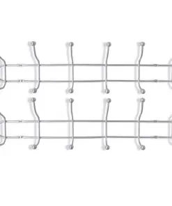 vidaXL Steel Wall Peg Board with 12 Hooks 2 pcs
