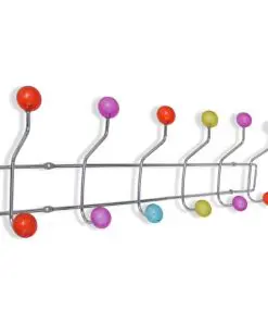 vidaXL Colourful Wall Peg Board with 12 Hooks 2 pcs