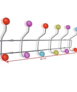 vidaXL Colourful Wall Peg Board with 12 Hooks 2 pcs