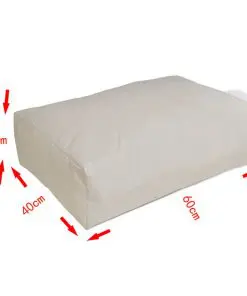 Upholstered Back Cushion 60 x 40 x 20 cm Sand White