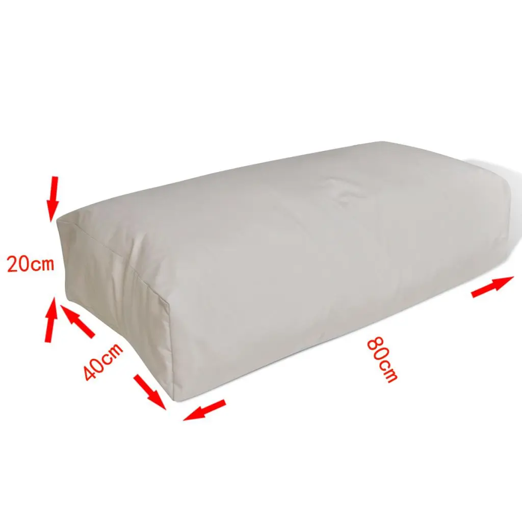 Upholstered Back Cushion 80 x 40 x 20 cm Sand White