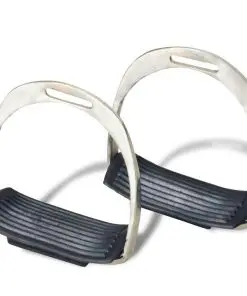 vidaXL Horse Riding Saddle Set 17.5″ Real leather Black 12 cm 5-in-1