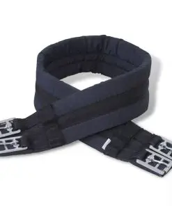 vidaXL Horse Riding Saddle Set 17.5″ Real Leather Black 18 cm 5-in-1