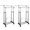 vidaXL Adjustable Clothes Rack with 2 Hanging Rails 2 pcs