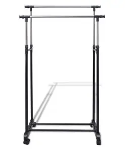 vidaXL Adjustable Clothes Rack with 2 Hanging Rails 2 pcs