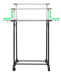 vidaXL Adjustable Clothes Rack with 2 Hanging Rails 2 pcs