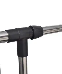 vidaXL Adjustable Clothes Rack with 2 Hanging Rails 2 pcs