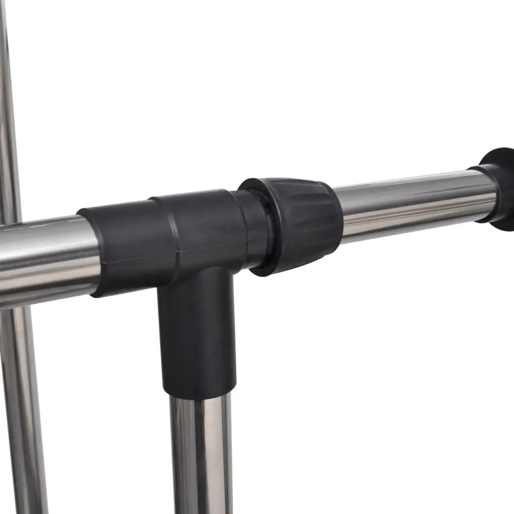 vidaXL Adjustable Clothes Rack with 2 Hanging Rails 2 pcs