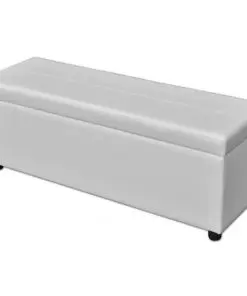 Long Storage Bench Wood White