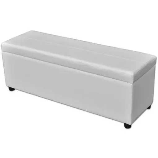 Long Storage Bench Wood White