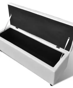 Long Storage Bench Wood White