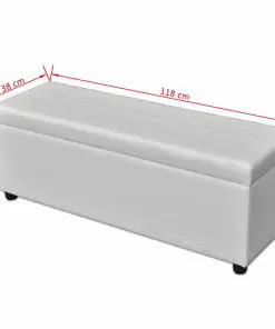 Long Storage Bench Wood White