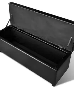 vidaXL Long Storage Bench Wood Black