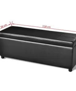 vidaXL Long Storage Bench Wood Black