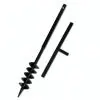 Ground Drill with Handle Auger Bit 100 mm Double Spirals Steel Black