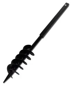 Ground Drill with Handle Auger Bit 100 mm Double Spirals Steel Black