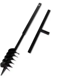 Ground Drill with Handle Auger Bit 120 mm Double Spirals Steel Black