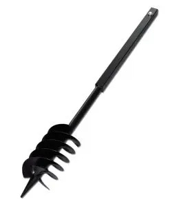 Ground Drill with Handle Auger Bit 120 mm Double Spirals Steel Black