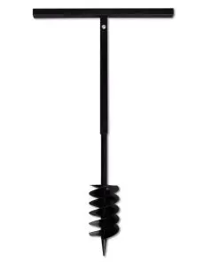 Ground Drill with Handle Auger Bit 120 mm Double Spirals Steel Black