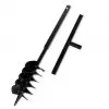 Ground Drill with Handle Auger Bit 150 mm Three Spirals Steel Black Ground Drill with Handle Auger Bit 150 mm Three Spirals Steel Black