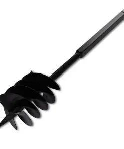 vidaXL Ground Drill with Handle Auger Bit 180mm 3 Spirals Steel Black