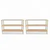 vidaXL Wooden Shoe Rack 3-Tier 2 pcs