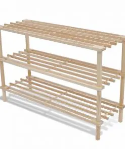 vidaXL Wooden Shoe Rack 3-Tier 2 pcs