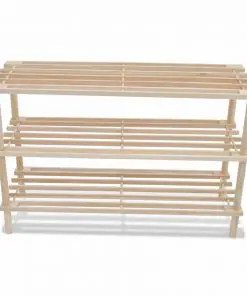 vidaXL Wooden Shoe Rack 3-Tier 2 pcs