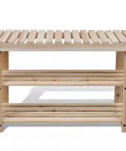 vidaXL 2-in-1 Wooden Shoe Rack With Bench Top Durable