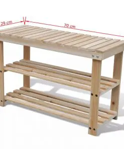 vidaXL 2-in-1 Wooden Shoe Rack With Bench Top Durable