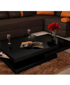 vidaXL Coffee Table 3 Tiers High Gloss Black