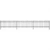 vidaXL Security Palisade Fence with Pointed Top Steel 600×60 cm Black