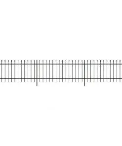vidaXL Security Palisade Fence with Pointed Top Steel 600×60 cm Black