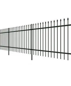 vidaXL Security Palisade Fence with Pointed Top Steel 600×60 cm Black