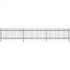 vidaXL Security Palisade Fence with Pointed Top Steel 600×80 cm Black vidaXL Security Palisade Fence with Pointed Top Steel 600×80 cm Black