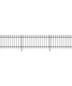 vidaXL Security Palisade Fence with Pointed Top Steel 600×80 cm Black
