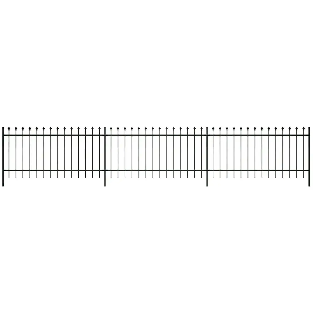 vidaXL Security Palisade Fence with Pointed Top Steel 600×80 cm Black