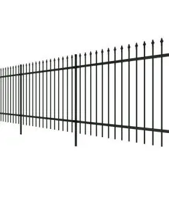 vidaXL Security Palisade Fence with Pointed Top Steel 600×80 cm Black