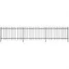 vidaXL Security Palisade Fence with Pointed Top Steel 600×120 cm Black vidaXL Security Palisade Fence with Pointed Top Steel 600×120 cm Black