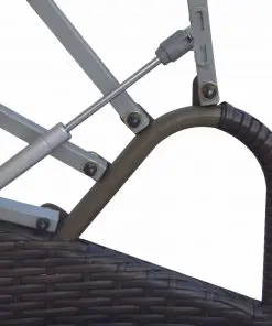 vidaXL Outdoor Lounge Bed with Canopy Poly Rattan Brown