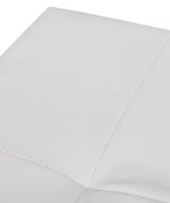 Foldable Storage Stool Ottoman Footstool White 2 pcs