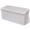 Long Foldable Storage Bench White Long Foldable Storage Bench White